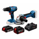 Bosch Gsb 183-Lı Akülü Darbeli Delme/Vidalama Makinesi + Gws 18V-8 Akülü Taşlama Makinesi (1X Gba 18V 2.0Ah Akü, 1X Gba 18V 5.0Ah Akü, Gal 18V-40 Şarj Aleti)