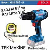Bosch Gsb 183 Li Darbeli Matkap Vidalama (Solo) ( DİKKAT! ÇANTA, BATARYA VE ŞARJ ALETİ YOKTUR , BUNLAR OLMADAN ÇALIŞMAZ )