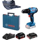 Bosch Gsb 183-LI Şarjlı Matkap 2 Ah + 5 Ah + Bosch V-Line 103 Parça Aksesuar Seti