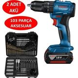 Bosch GSB 185-LI 2x2.0 Ah Çift Akülü Darbeli Matkap+103 Parça V-Line Karışık Uç Seti