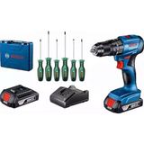 Bosch GSB 185-Li 2x2 Ah Akülü Darbeli Matkap + Bosch 6'lı Tornavida Seti