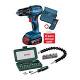 Bosch GSB 185 LI Tek Akülü Kömürsüz Darbeli Matkap Vidalama Şarjlı Matkap ve 103 Parça Matkap Ucu Vidalama Ucu Aksesuar Seti