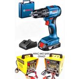 Bosch GSB 185 LI Tek Akülü Vidalama Makinesi ve Prolefs 12 V 20 Ah 180 Akü Şarj Cihazı