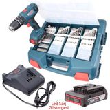 Bosch Gsb 18V-21 Akülü Darbeli Vidalama 2AH 63 Parça Aksesuar Seti ile Yüksek Tork ve Ergonomik Tasarım