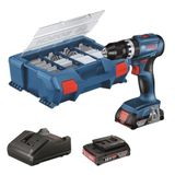 Bosch GSB 18V-45 Akülü Darbeli Delme/Vidalama Makineleri (2x GBA 2.0Ah, GAL 18V-40, 63 Parça aksesuar seti, LC Pick&Click içinde)