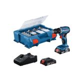 Bosch GSB 18V-45 Çift Akülü 2.0AH Darbeli Vidalama + 63 Parça Aksesuar Set