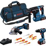 Bosch Gsb 18V-65 + Gws 18V-11 + Gbh 18V-24 C 3X5.0AH Akülü Vidalama - Seçenek 1
