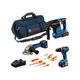 Bosch Gsb 18V-65 + GWS 18V-11 + GBH 18V-24 C 3x5.0AH Set
