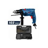 Bosch GSB 600 Darbeli Matkap + 103 Parça Delme ve Vidalama Aksesuar Seti