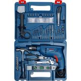 Bosch GSB 600 Darbeli Matkap 600 W + 100 Parça Aksesuar Seti Mavi Renkli Güçlü Performans
