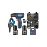 Bosch Gsb Darbeli 120 Li 3 Ah Çift Akülü Vidalama + Gas 12 Şarjlı Araç SÜPÜRGESİ + V-Line 103 Parça Uç Seti