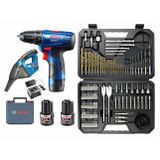 Bosch Gsr 120 Li 2 Ah Çift Akülü Vidalama + Bosch Gas 12 Şarjlı Araç Süpürgesi + Bosch V-Line 103 Parça Uç Seti
