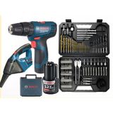 Bosch Gsr 120 Li 2 Ah TEK Akülü Vidalama + Bosch Gas 12 Şarjlı Araç Süpürgesi + 103 Parça Uç Seti