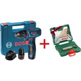 Bosch GSR 120-Lı Akülü Delme Vidalama Makinesi ve Bosch 30 Parça Titanyum Delme ve Vidalama Seti