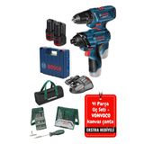 Bosch Gsr 120 Li Akülü Vidalama + Gdr 120 Li Akülü Somun Sıkma Şarjlı Matkap Kombo Set