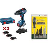 Bosch Gsr 180-Lİ Akülü Vidalama ve Matkap Ucu Seti, 27 Parça, 3x2 Ah Akü - Seçenek 1