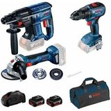 Bosch Gsr 180 Şarjlı Vidalama + Gws 180 Şarjlı Taşlama + GBH180 Şarjlı Kırıcı Delici + 2 x 4 Ah Akü + 1 Adet Dolm Cihazı
