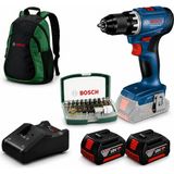 Bosch Gsr 18V-45 Akülü Vidalama Seti Kömürsüz (2*4AH) +32 Parça + Sırt Çantası Hediyeli