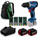 Bosch Gsr 18V-45 Akülü Vidalama Seti Kömürsüz (2*4AH)+4 Lü Uç Seti + Sırt Çantası Hediyeli