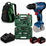 Bosch Gsr 18V-45 Akülü Vidalama Seti Kömürsüz (2*4AH)+52 Parça + Sırt Çantası Hediyeli
