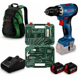 Bosch Gsr 18V-45 Akülü Vidalama Seti Kömürsüz (2*4AH)+64 Parça + Sırt Çantası Hediyeli