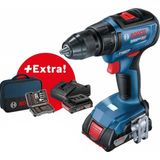 Bosch GSR 18V-50 Darbesiz Vidalama Makinesi 2x2 Ah Li-on Akü + 43 Parça Set + Alet Çantası Hafif ve Taşınabilir Tasarım