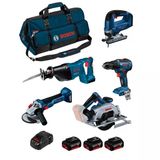 Bosch Gsr 18V-55 + Gws 18V-10 + Gks 18V-57-2 + Gsa 18V-Lı + Gst 18V-125 B Elektrikli El Aletleri Seti 0615990N39