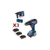 Bosch GSR18V-50 Akülü Vidalama+GBH180-LI Şarjlı Kırıcı Delici+3 x 2 Ah Akü+1 x Dolum Cihazı