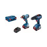 Bosch GSR18V-50 Matkap + Gdx 180-LI Darbeli Somun Sıkma Üç Akülü (2X5.0AH - L-Boxx Çanta)