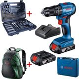 Bosch Güçlü 18V Çift Akülü Darbeli Matkap Seti + Sırt Çantası - Seçenek 1