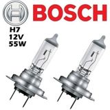 Bosch H7 Far Ampulü 55W Beyaz Işık Dahili LED Yüksek Performanslı Uzun Ömürlü 2'li Paket - Açık Sarı
