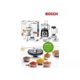 Bosch Hamur Yoğurma Smoothie Rende Öğütücü Doğrayıcı Hepsi Bir Arada Mutfak Robotu-İnox Paslanmaz Çelik + Hassas Mutfak Tartısı