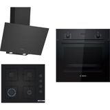 Bosch HBF512BB1T - POP6C6P30O - DWK64PJ60T Siyah 3'lü Ankastre Set