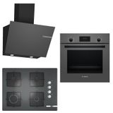 Bosch HBF512BH1T - POP7C9O12O - DWK66PJ70T Gri 3'lü Ankastre Set