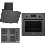 Bosch HBF512BH1T - POP7C9P30O - DWK64PJ70T Gri 3'lü Ankastre Set
