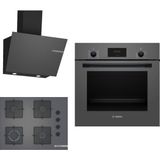 Bosch HBF512BH1T - POP7C9P30O - DWK66PJ70T Gri 3'lü Ankastre Set