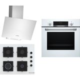 Bosch HBF512BW1T - POP6C2P30O - DWK64PJ20T Beyaz 3'lü Ankastre Set