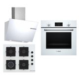 Bosch HBF512BW1T - POP6C2P30O - DWK66PJ20T Beyaz 3'lü Ankastre Set