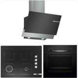 Bosch HBF514BB1T - POP7C6O12O - DWK65AD60R Siyah 3'lü Ankastre Set