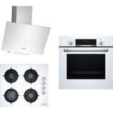 Bosch HBF514BW1T - POP6C2O10O - DWK64PJ20T Beyaz İnci 3'lü Ankastre Set
