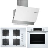 Bosch HBF514BW1T - POP7C2O12O - DWK65AD20R 3'lü Beyaz Ankastre Set