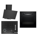 Bosch HBF534EB3T - POP7C6O12O - DWK64PJ60T Siyah 3'lü Ankastre Set