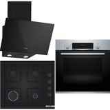 Bosch HBF534ES3T - POP6C6P30O - DWK63PJ60T Siyah 3'lü Ankastre Set