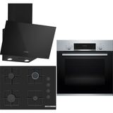 Bosch HBF534ES3T - POP7C6P30O - DWK63PJ60T Siyah 3'lü Ankastre Set