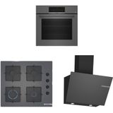 Bosch HBJ559EH6T - POP6C9P30O - DWK66PJ70T Gri 3'lü Ankastre Set