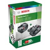 Bosch Home and Garden 18 V Başlangıç Seti, Siyah, PBA 18 V 6.0 Ah W-C Batarya ve AL1830 CV Şarj Cihazı, Sistem Aksesuarları