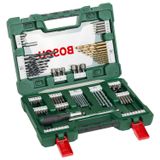 Bosch Home and Garden Accessories 91 adet V-Line titanyum matkap ve uç seti (ahşap, taş ve metal için, cırcırlı tornavida ve manyetik çubuk dahil, delme ve vidalama aletleri için aksesuarlar)
