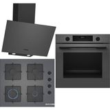 Bosch HUA717BN0T - POP6C9P30O - DWK64PJ70T Gri 3'lü Ankastre Set