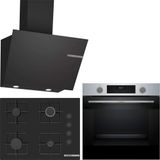 Bosch Inox / Siyah Ankastre Set HUA717BR0T-POP7C6P30O-DWK66PJ60T