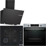 Bosch Inox/Siyah Ankastre Set HUA717BR0T-POP6C6P31O-DWK66PJ60T